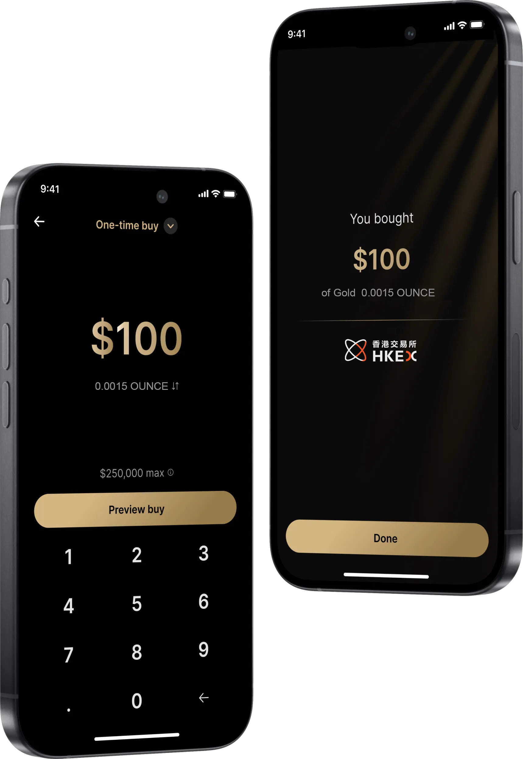 Mobile interface showing hxgx's Bitcoin buying process